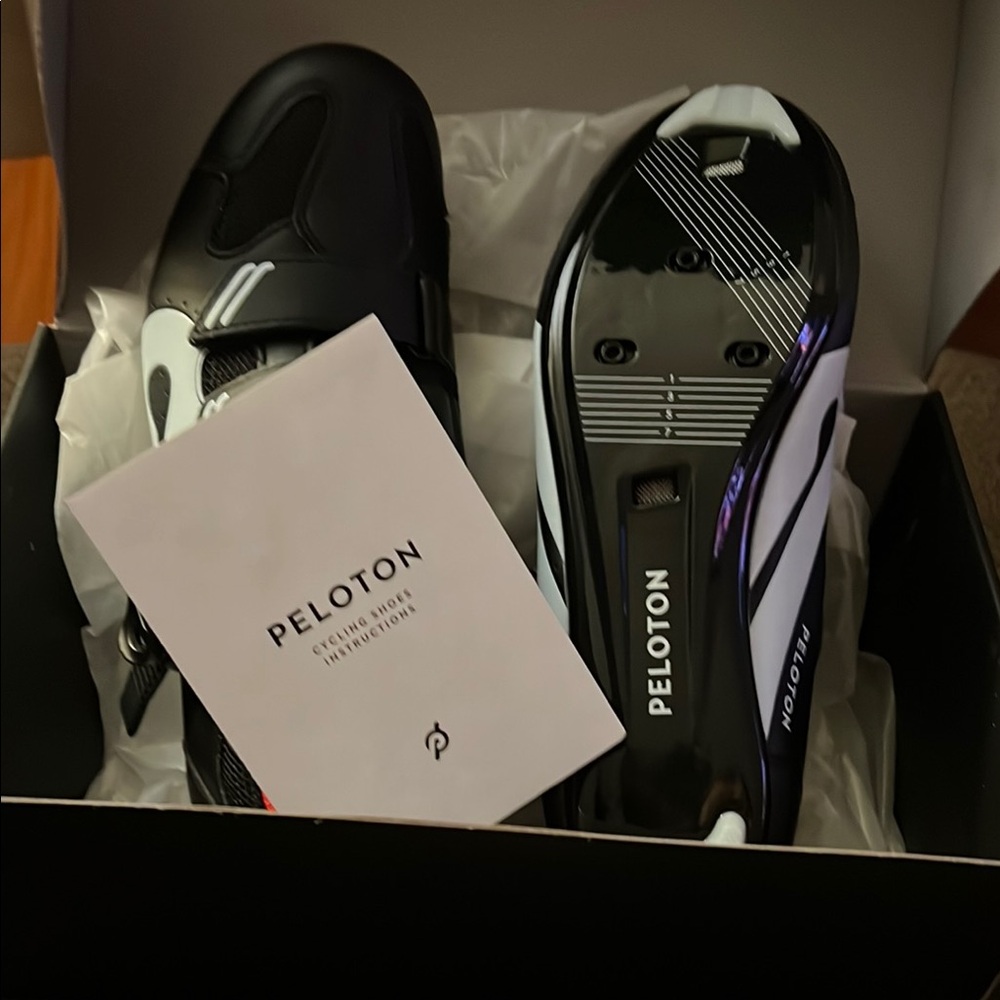 Peloton Black and White Cycling Shoes